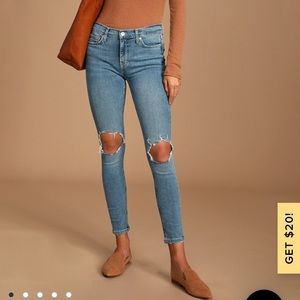 Free people distressed skinny jeans SOLD!!!